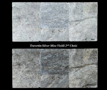 TRAVERTIN SILVER MIXE 2ND CHOIX