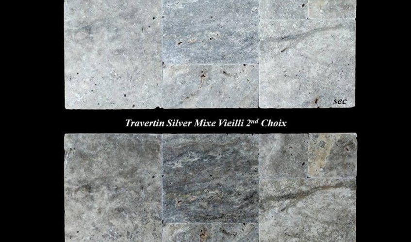 TRAVERTIN SILVER MIXE 2ND CHOIX